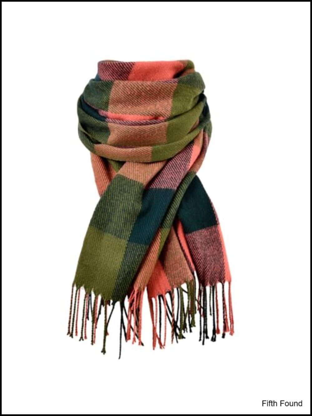 Women's Winter Scarf Acrylic Plaid Tassel Shawl Wrap